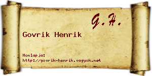 Govrik Henrik névjegykártya