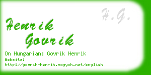 henrik govrik business card